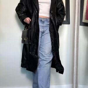 Vintage 90s Leather Trench